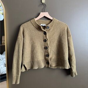 Madewell Cropped Cozy Cardigan in Olive